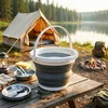Seau de camping pliable Ø 24 cm gris - 5 L - Seau en Voir les images du produit 6