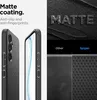 A collage of images showcasing a phone case with a matte finish, highlighting its anti-slip and anti-fingerprint properties. Podgląd zdjęcia produktu