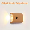 Wandleuchte Innen mit Bewegungsmelder, Holz Wandleuchte mit Produktbild-Vorschau 4