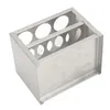 A stainless steel test tube rack with circular holes. Náhľad obrázku produktu
