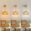 Mckalen Rieten wandlamp, hout, E27, vintage houten wandlamp Productafbeelding-voorbeeld 2