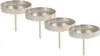 Set de 4 pique-bougies en aluminium - 8 cm en argent - Voir les images du produit 1