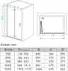 Nischentür 90x195 cm Duschabtrennung 2 TLG. Faltwand Produktbild-Vorschau 5