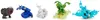 Five Bakugan battle figures are displayed in a row against a white background. Voir les images du produit