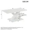 Konferenčný stolík, 100x48x45 cm, 100% MDF, biely, Náhľad obrázku produktu 2