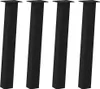 Four black metal table legs are arranged in a row against a white background. Voir les images du produit