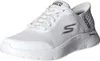 A white Skechers walking shoe is shown from a side angle against a white background. Voir les images du produit