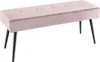 Design Sitzbank BOUTIQUE 100cm rosa Samt schwarze Produktbild-Vorschau 1