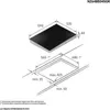 Technical drawing of an induction cooktop with dimensions. Náhľad obrázku produktu