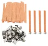50 Stück Holz Kerze Dochte mit Eisenständer,13cm Produktbild-Vorschau 1