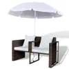 vidaXL Gartenbett mit Sonnenschirm Braun Poly Rattan Produktbild-Vorschau 14