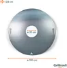A round metal grill plate with handles and measurement indicators, shown from a top-down perspective on a white background. Produktbild-Vorschau