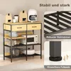 HOMCOM Sideboard, Kommode mit 2 Schubladen, 3 offenen Produktbild-Vorschau 6