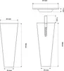 Technical drawing of furniture legs with dimensions. Náhled obrázku produktu