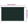 vidaXL Store extérieur 240x140 cm vert foncé HDPE Voir les images du produit 7