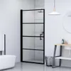 vidaXL Douchedeur, gehard glas, 91x195 cm, zwart Productafbeelding-voorbeeld 3