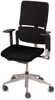 A black office chair with a metal base and wheels, shown from a front-facing angle against a white background. Produktbild-Vorschau