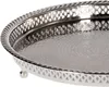 Orientalisches rundes Messing Tablett versilbert Mahra | Produktbild-Vorschau 4