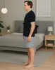 KB Schlafanzug Herren kurz T-Shirt Shorty Pyjama Produktbild-Vorschau 4