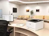 A Canon printer on a reception desk in an office waiting area. Náhled obrázku produktu