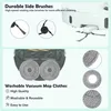 A collage of images showing robot vacuum cleaner accessories, specifically side brushes and mop cloths, with descriptive text. Anteprima dell’immagine prodotto