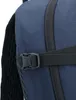 A close-up view of a blue backpack strap with a black buckle. Produktbild-Vorschau