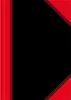A close-up view of a black notebook with red decorative borders. Anteprima dell’immagine prodotto