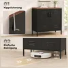 HOMCOM Komoda/Skříňka z oceli, kovová skříň s 4 přihrádkami Náhled obrázku produktu 7
