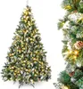 A decorated artificial Christmas tree with lights and pinecones. Produktbild-Vorschau