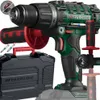 A cordless drill and its accessories are displayed against a white background. Podgląd zdjęcia produktu