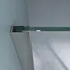 Close-up of a shower enclosure corner, showing the aluminum frame and glass panel. Produktbild-Vorschau