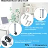 A collage of product images and marketing text for furniture feet. Produktbild-Vorschau