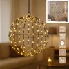 Cepewa LED Kugel außen schwarz 140 LEDs 30cm warmweiß Timer Produktbild-Vorschau 2