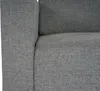 A close-up view of the textured gray fabric of a sofa. Voir les images du produit