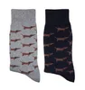 Herren Basic Socken aus Baumwolle Kleine Dackeln Marine Produktbild-Vorschau 2