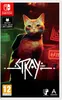 The cover art for the Nintendo Switch game 'Stray', featuring a cat wearing a backpack against a dark, urban background with neon lights. Produktbild-Vorschau