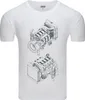Diarbo Herren T-Shirt mit Blaupausen Druck Dieselmotor Weiß Produktbild-Vorschau 1