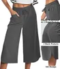 ASKSA Damen 3/4 Hose Caprihose Weite Bein Sommerhose Produktbild-Vorschau 6