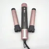 A hair styling tool with two interchangeable attachments, laid out on a white background. Anteprima dell’immagine prodotto