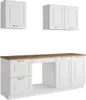 Küchenmöbel-Set - Mit Arbeitsplatte 200 cm - Weiß und Natur Produktbild-Vorschau 3