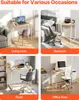 Collage of four images showing a foldable desk in different room settings: living room, bedroom, study, and office area. Podgląd zdjęcia produktu