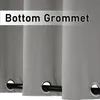 Close-up of gray curtains with grommets on a curtain rod. Produktbild-Vorschau