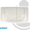 A white dual-flush toilet cistern actuator plate with the brand logo visible. Produktbild-Vorschau
