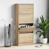 vidaXL Szafka na buty dąb sonoma 63x24x147 cm Materiał Podgląd zdjęcia produktu 2