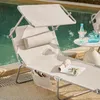 SoBuy Zestaw 2 leżaków z baldachimem i poduszką Składany Podgląd zdjęcia produktu 6