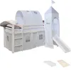 Homestyle4u Hochbett 90x200 Kinder Weiß mit Tunnel und Turm Produktbild-Vorschau 28
