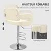 HOMCOM Tabouret de bar pivotant à 360°, chaise de bar Voir les images du produit 3