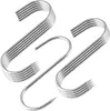 A set of silver S-hooks with a striped pattern. Produktbild-Vorschau