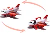Two views of a toy fire airplane are shown, with arrows indicating movement or transformation. Produktbild-Vorschau