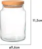 Pot à provisions en verre avec couvercle en bois - 635 ml | Voir les images du produit 2